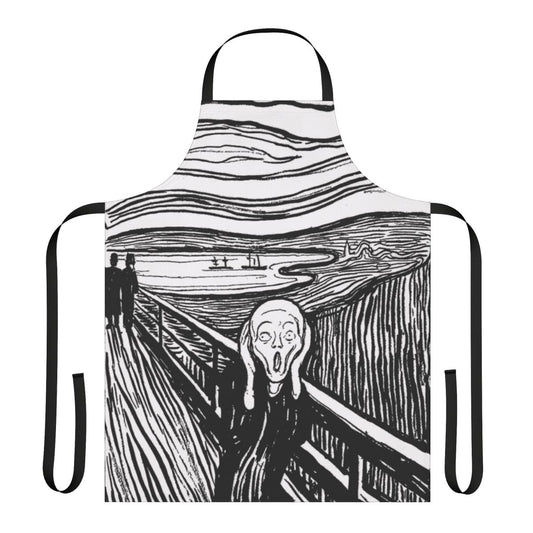 Edvard Munch's The Scream Printed on a Black and White Apron