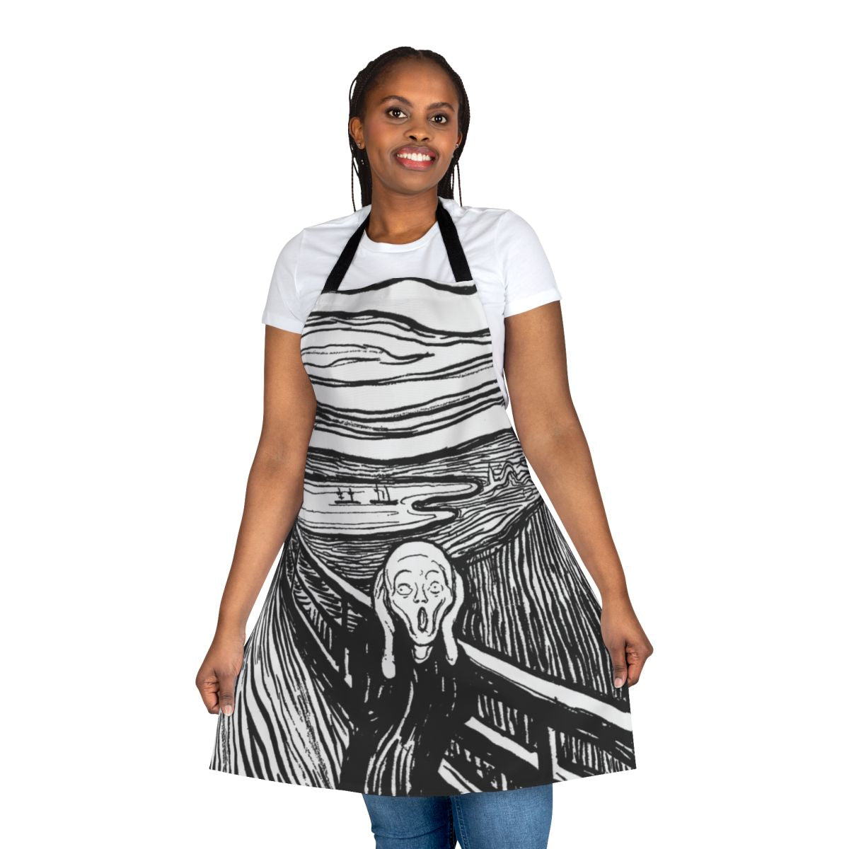 Edvard Munch's The Scream Printed on a Black and White Apron