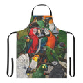 Apron featuring a beautiful design of exotic birds like parrots, macaws, and more.