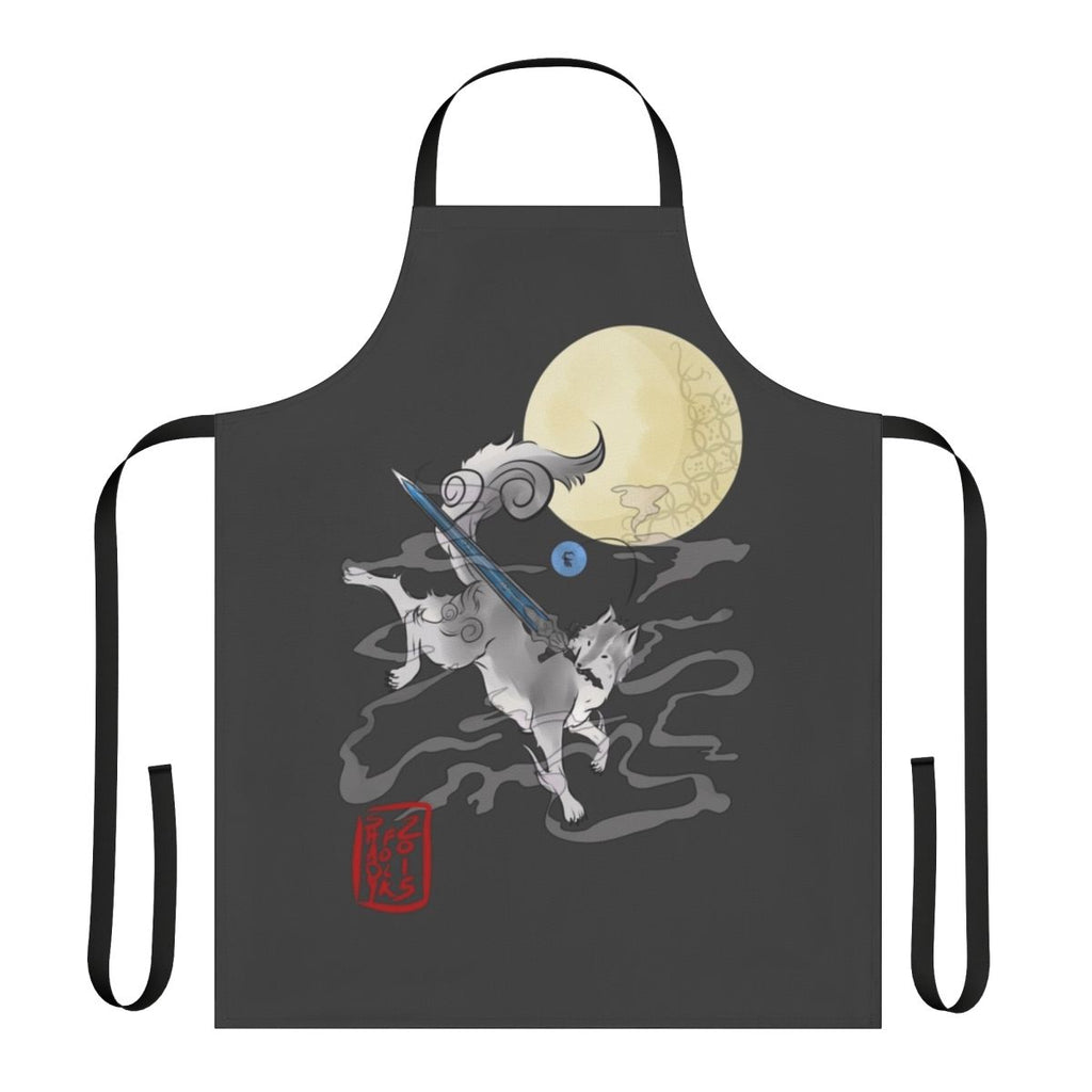 Detailed apron featuring Sif the Great Wolf from Dark Souls