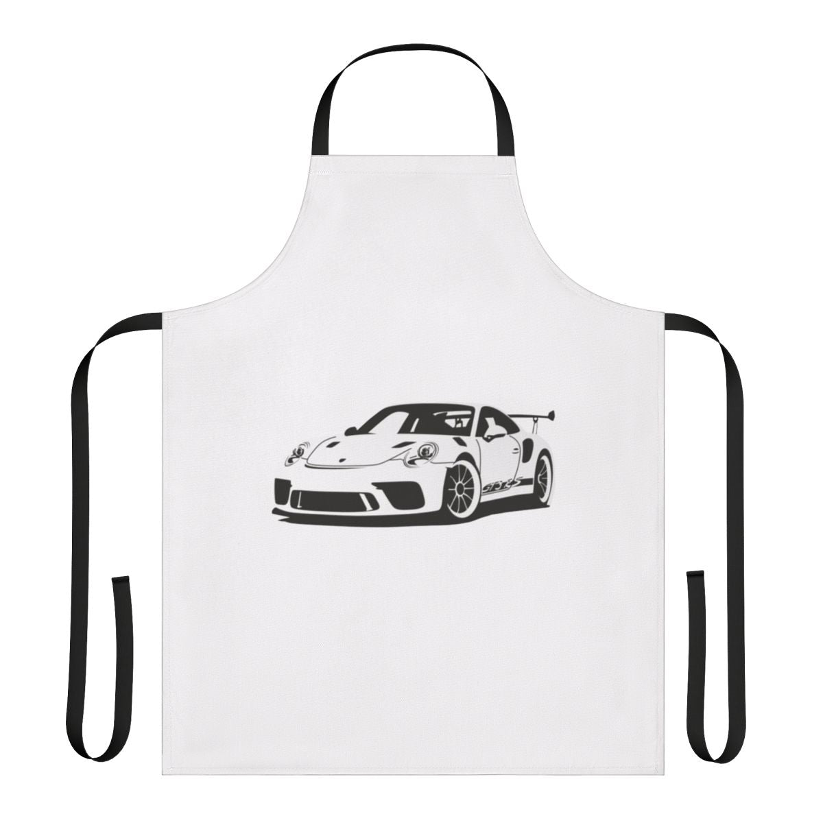 Striking black and white Porsche-inspired apron for the ultimate car enthusiast