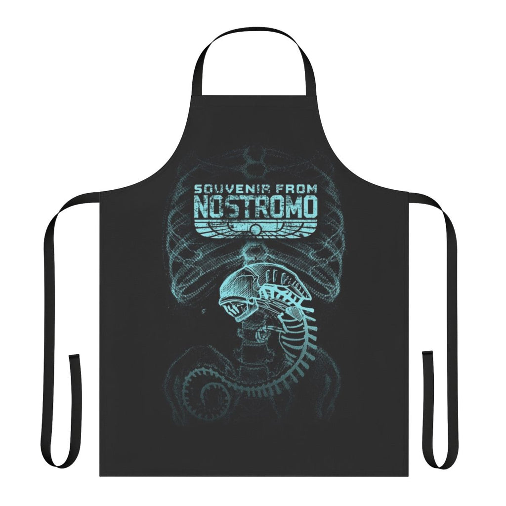 Alien-themed apron with X-ray design, perfect for sci-fi enthusiasts