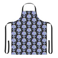 Holographic alien-themed apron with a colorful, trippy space-inspired pattern