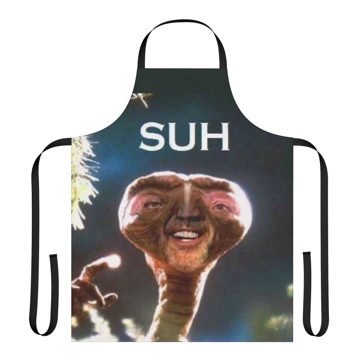 Apron featuring a "Suh Dude" meme design with an extraterrestrial character