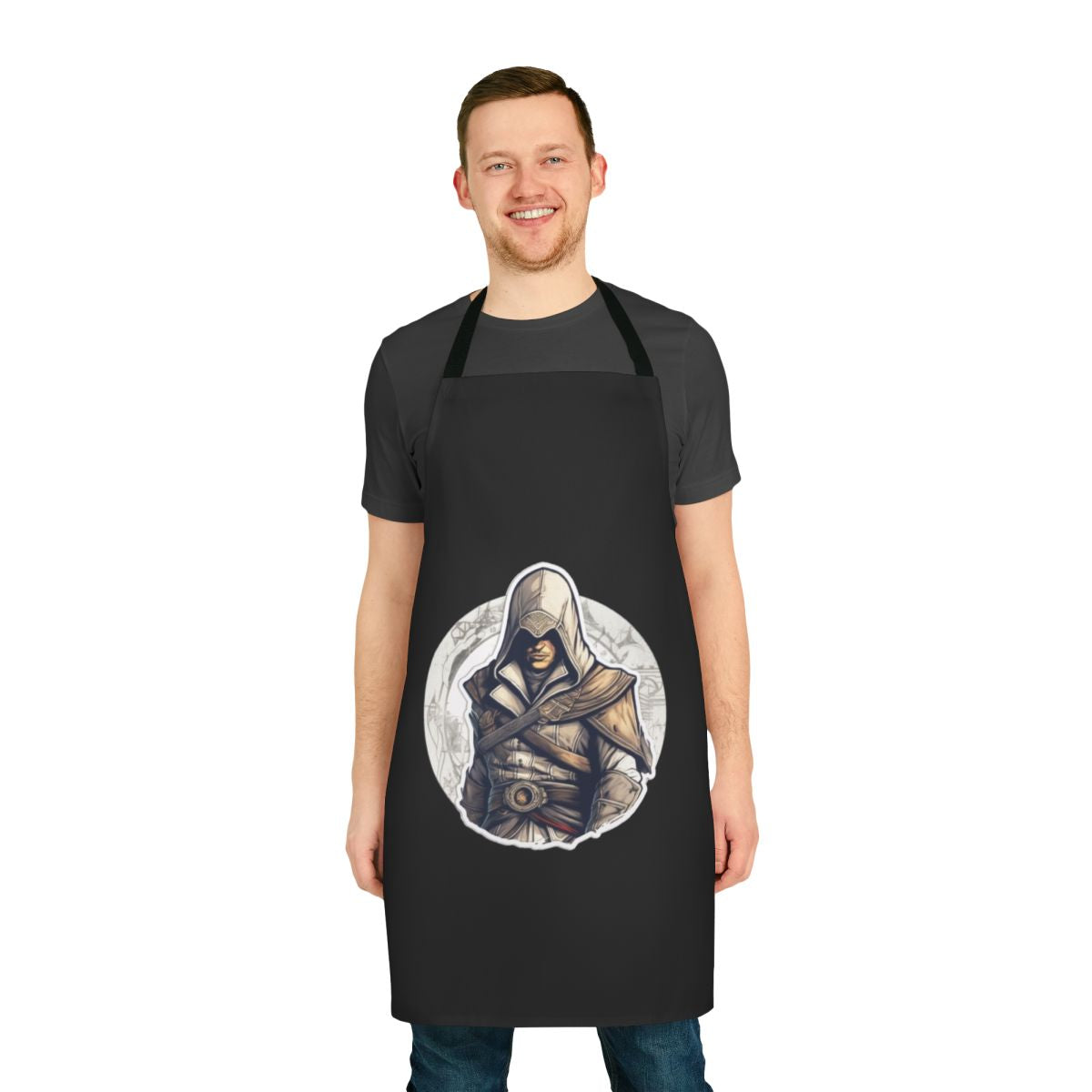 Assassins Creed Ezio Auditore inspired apron featuring the iconic character