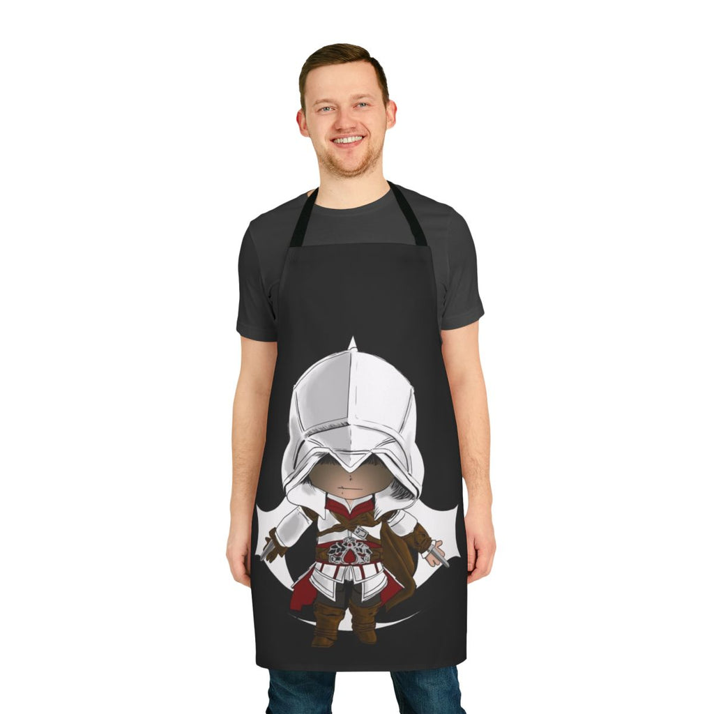 Assassins Creed-themed apron featuring the iconic character Ezio Auditore