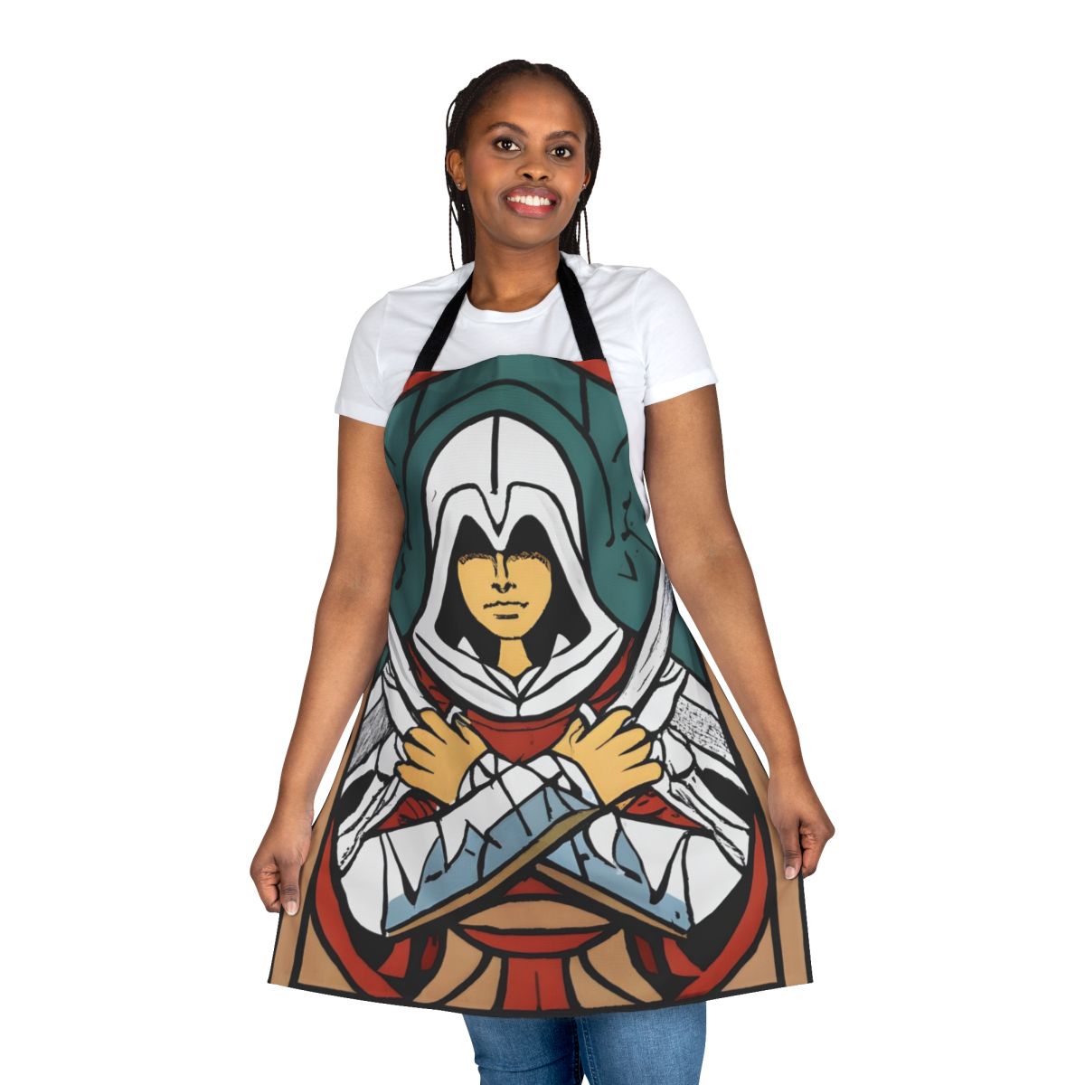 Assassin's Creed inspired gaming apron featuring Ezio Auditore
