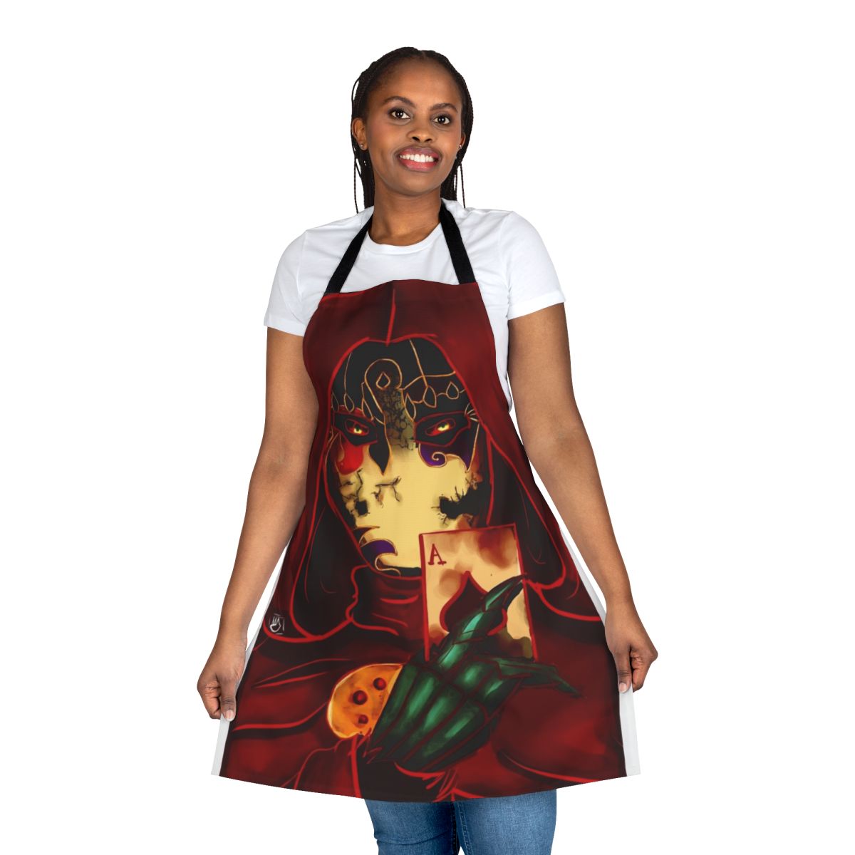 Fable video game-themed apron with Jack of Blades design