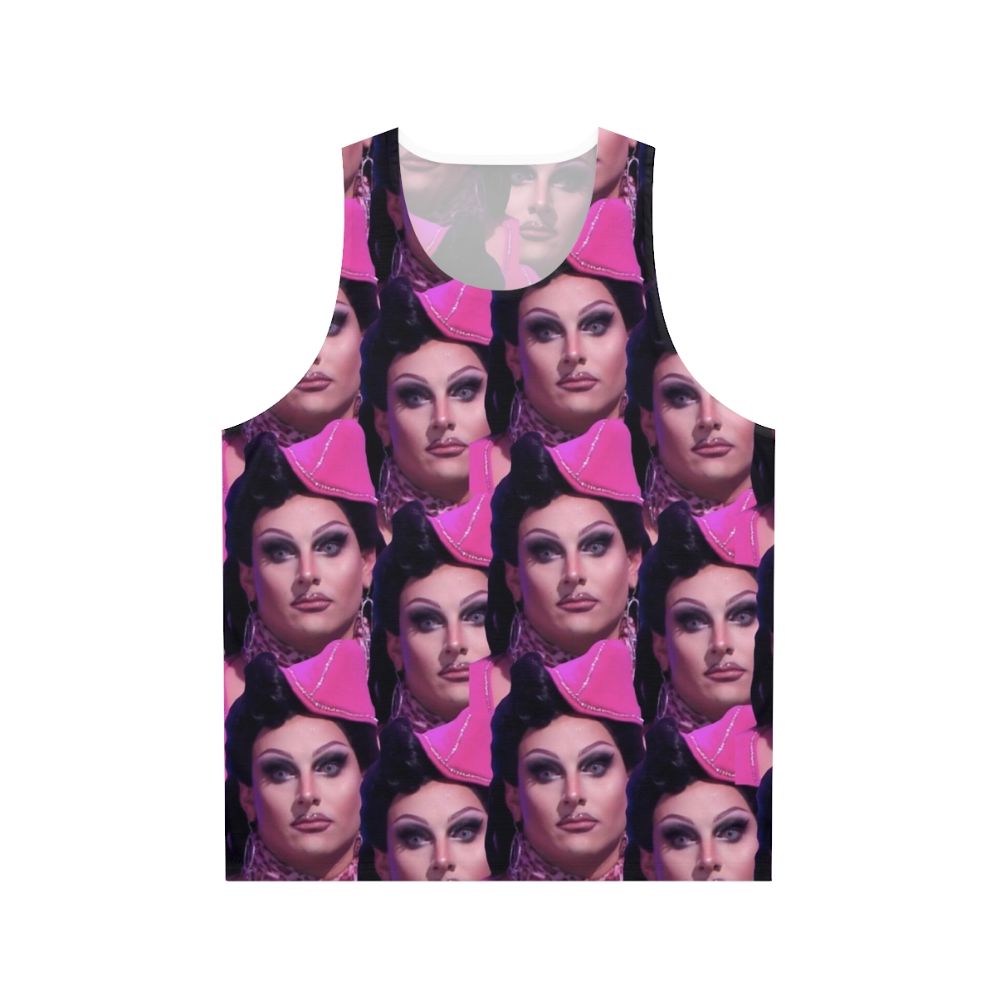 Unisex tank top with Jan from RuPaul's Drag Race 'Face Crack' meme design