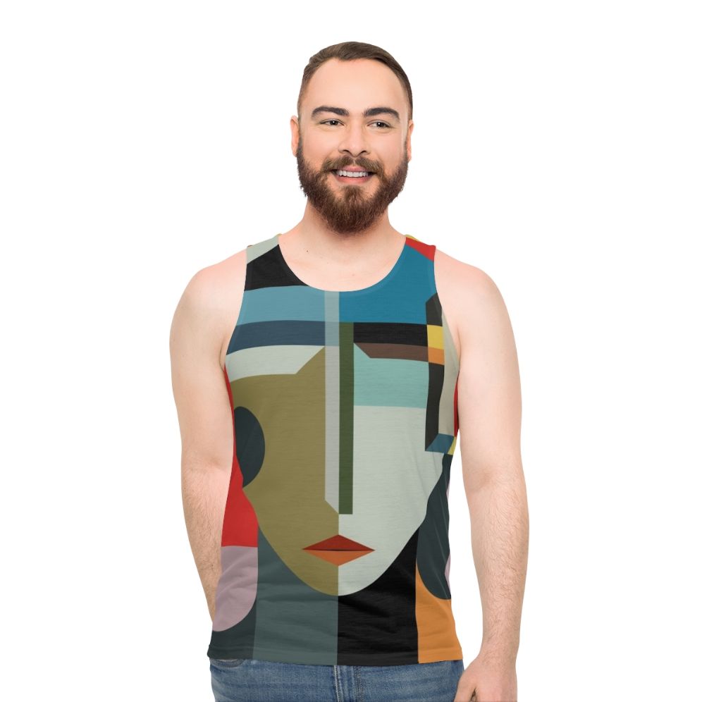 Faceless woman abstract futuristic vintage tank top