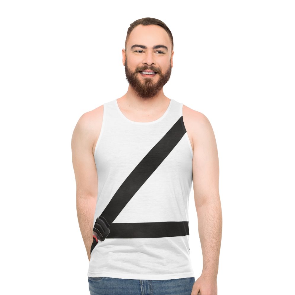 Fake seatbelt unisex tank top