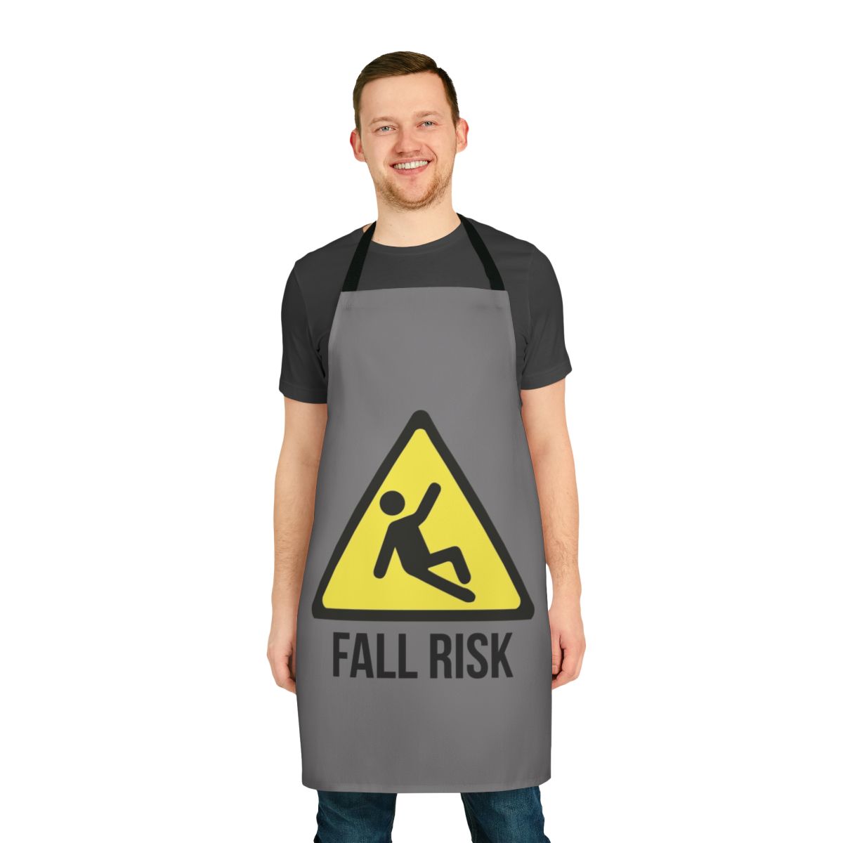 A white apron designed to help prevent falls for elderly and at-risk patients