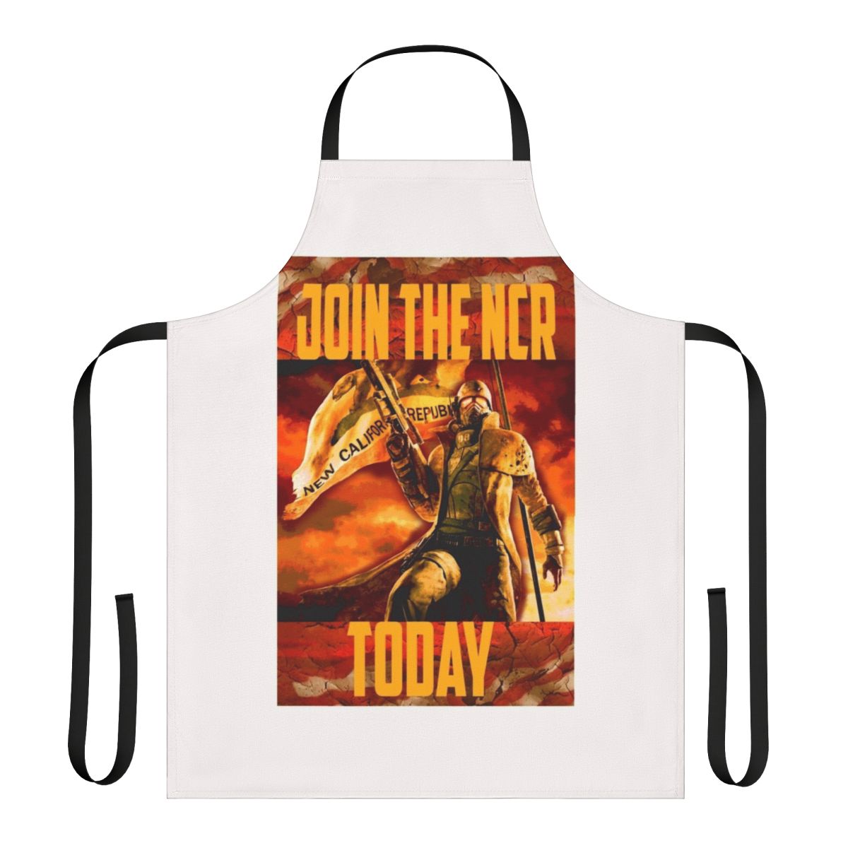 Fallout-Inspired Apron with NCR Logo and Vault Design