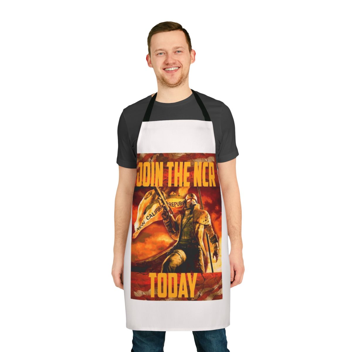 Fallout-Inspired Apron with NCR Logo and Vault Design
