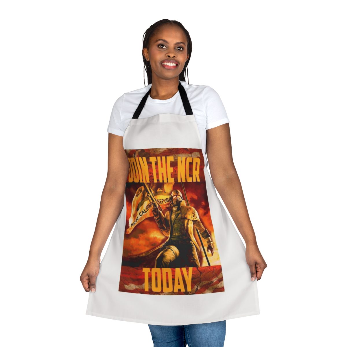 Fallout-Inspired Apron with NCR Logo and Vault Design