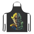 Fallout-themed apron with vault boy and brotherhood of steel logos