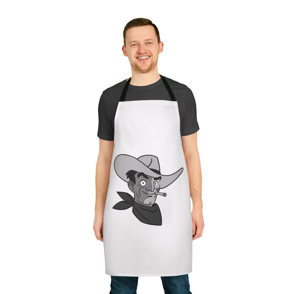 Fallout New Vegas inspired kitchen apron featuring the iconic Securitron robot