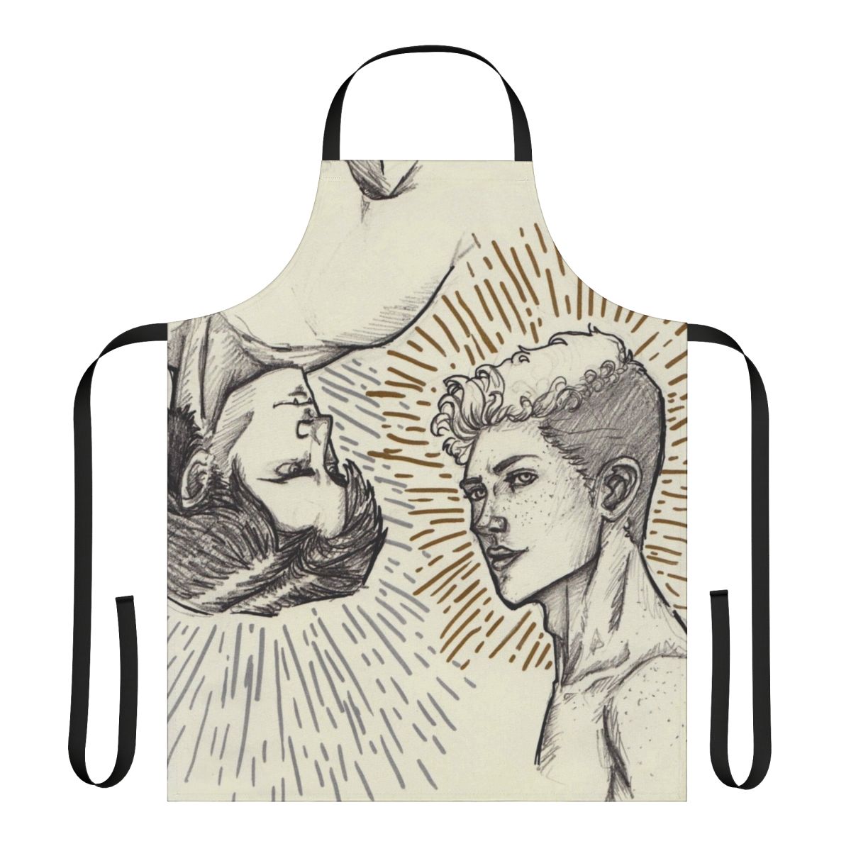 Carry On-themed apron featuring Simon Snow and Baz Pitch from the young adult novel series by Rainbow Rowell