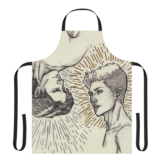 Carry On-themed apron featuring Simon Snow and Baz Pitch from the young adult novel series by Rainbow Rowell