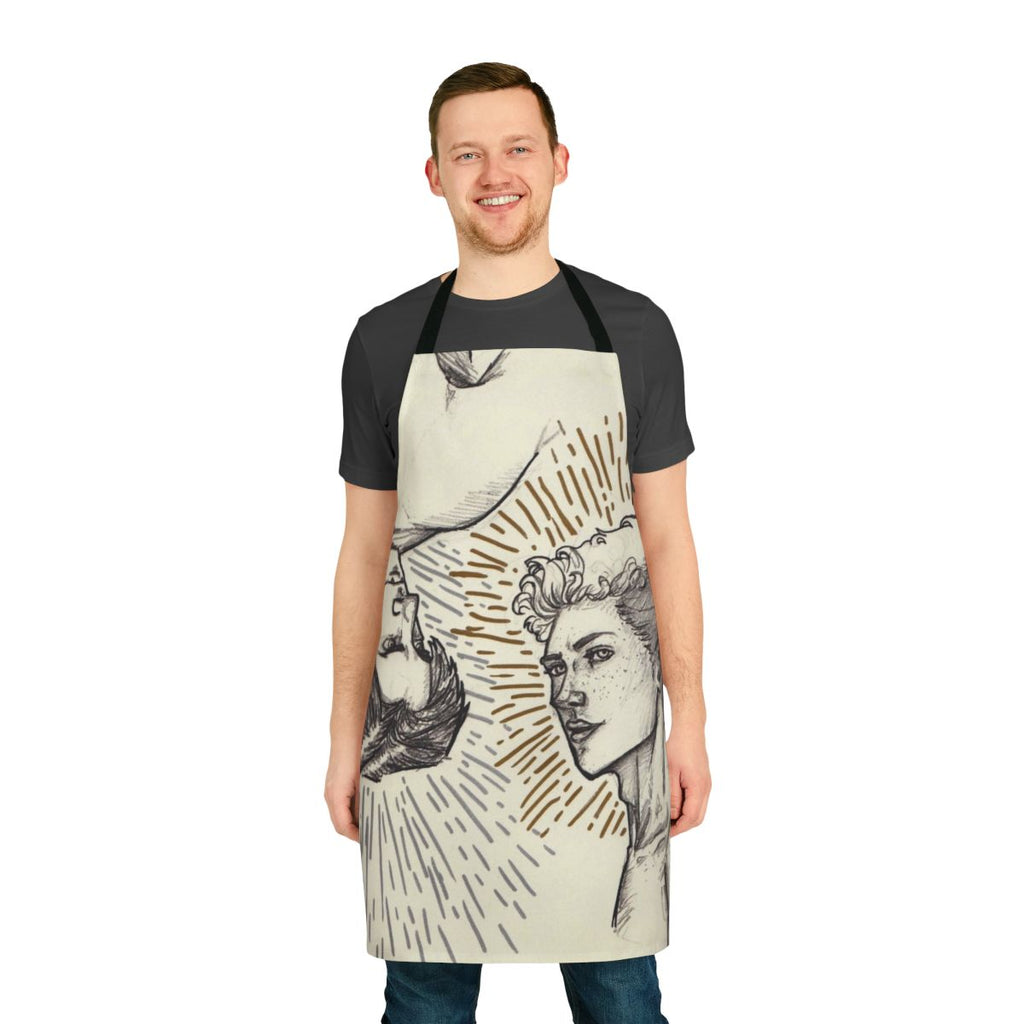 Carry On-themed apron featuring Simon Snow and Baz Pitch from the young adult novel series by Rainbow Rowell