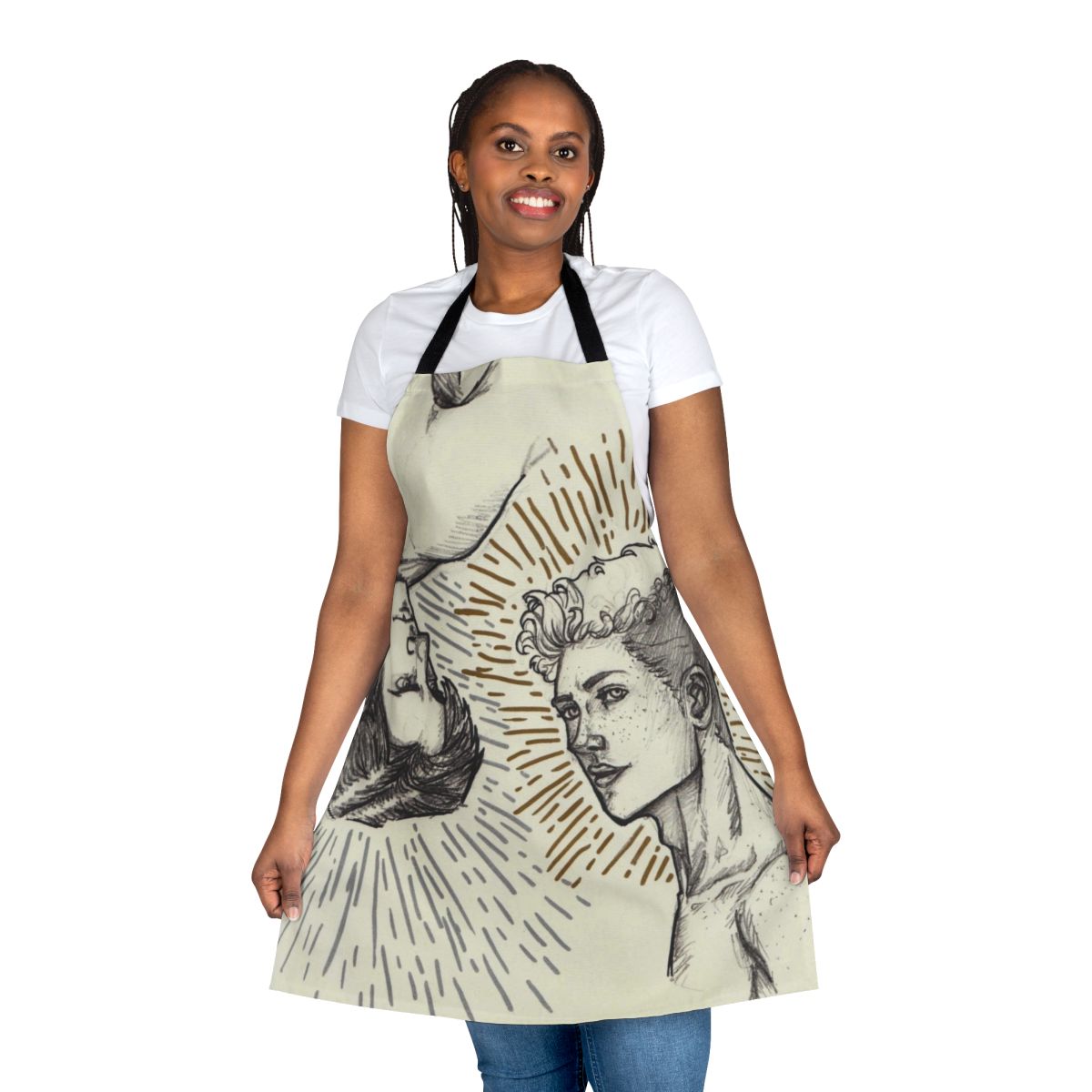 Carry On-themed apron featuring Simon Snow and Baz Pitch from the young adult novel series by Rainbow Rowell