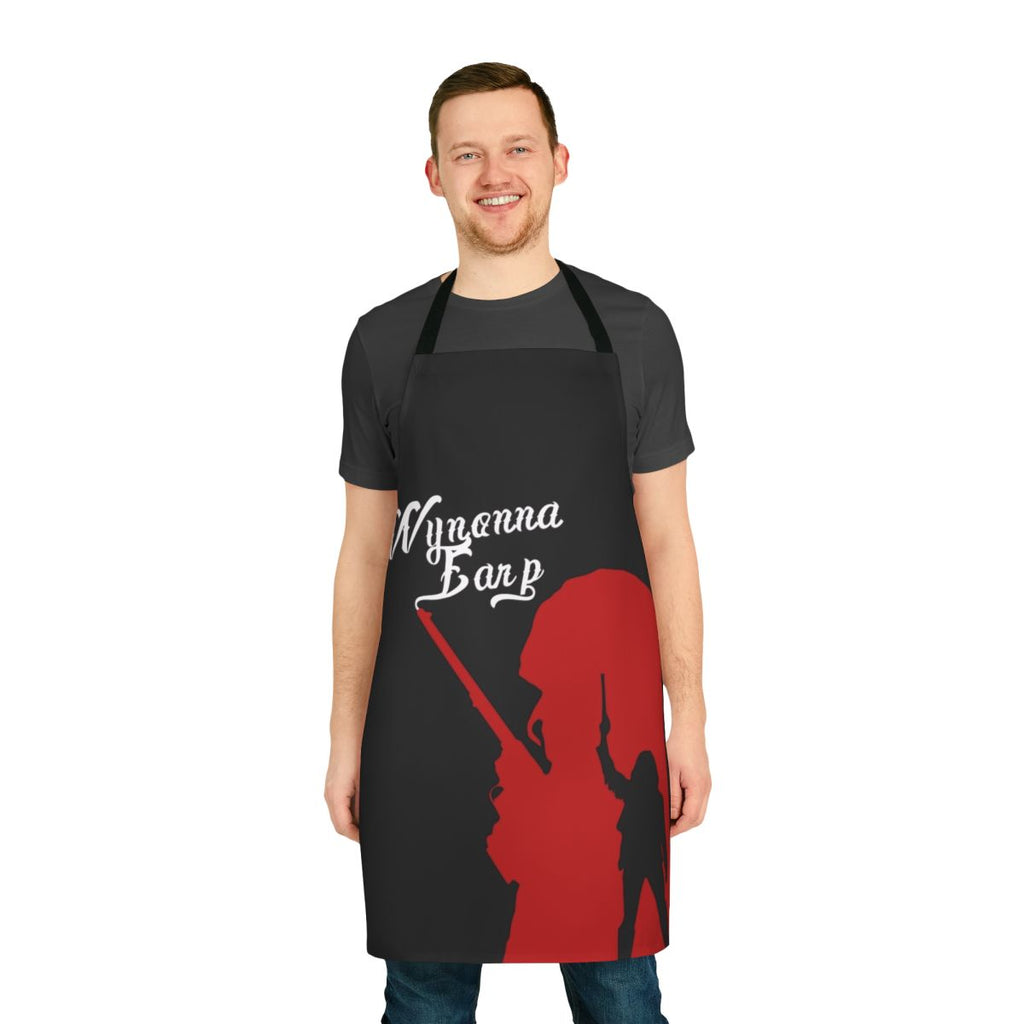 Fangirl sci-fi TV show themed apron with a gun design