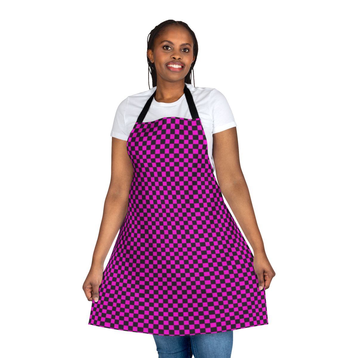 An image of a Missing Texture themed apron featuring the iconic Missing Texture symbol from the Half Life and Garry's Mod video games.