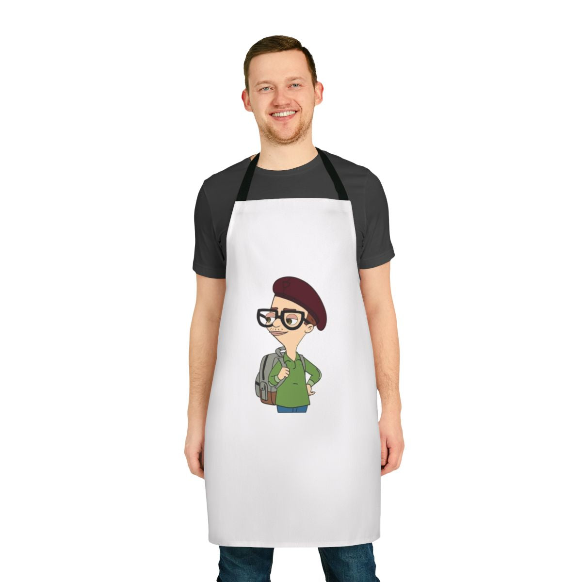 Apron featuring the character Andrew Glouberman from the popular Netflix series 'Big Mouth'