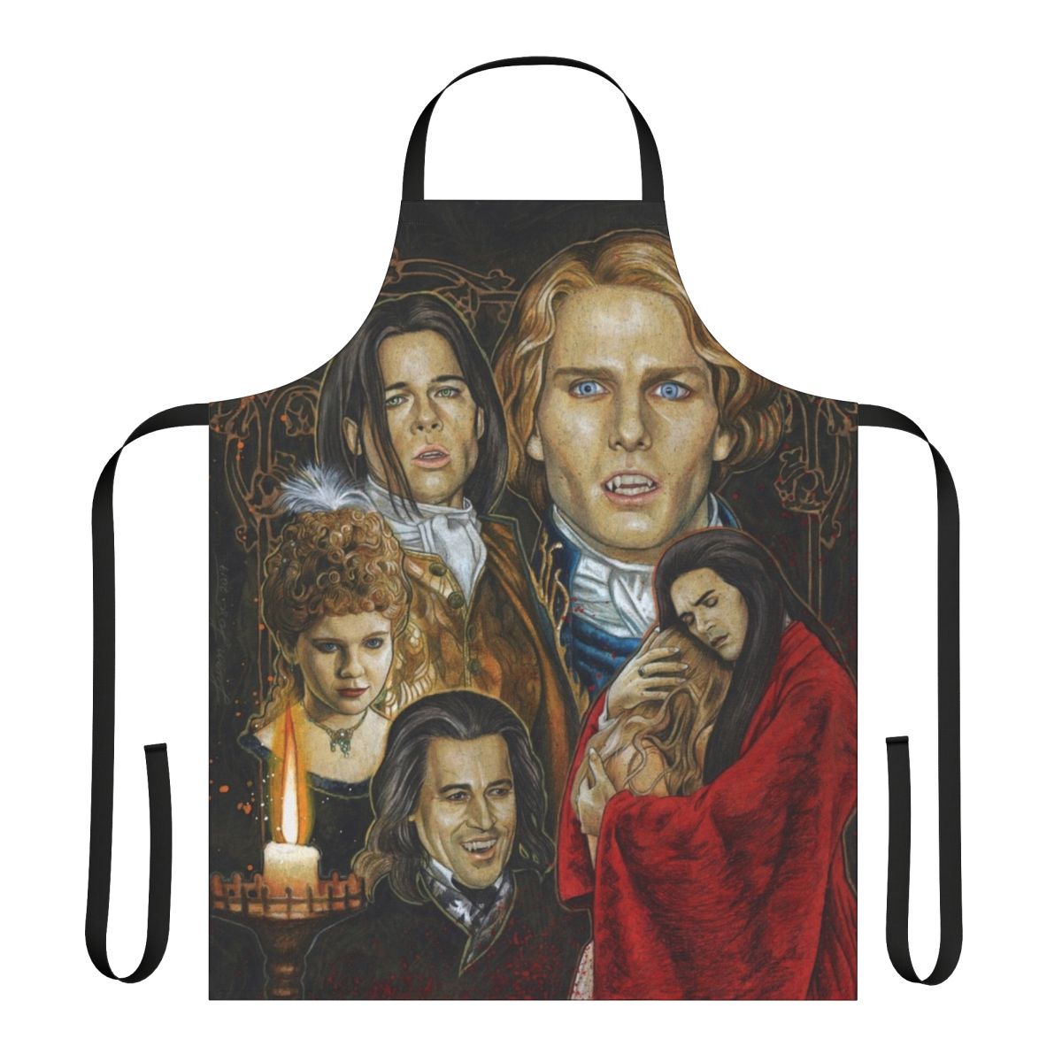 Apron featuring a stylized vampire design inspired by the movie "Interview with the Vampire"