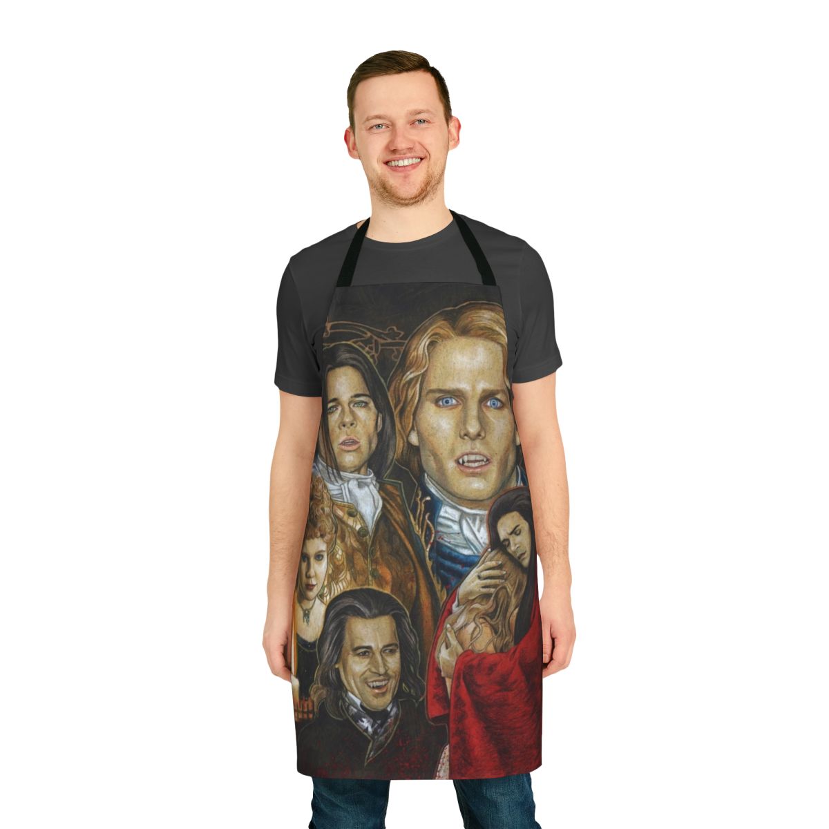Apron featuring a stylized vampire design inspired by the movie "Interview with the Vampire"