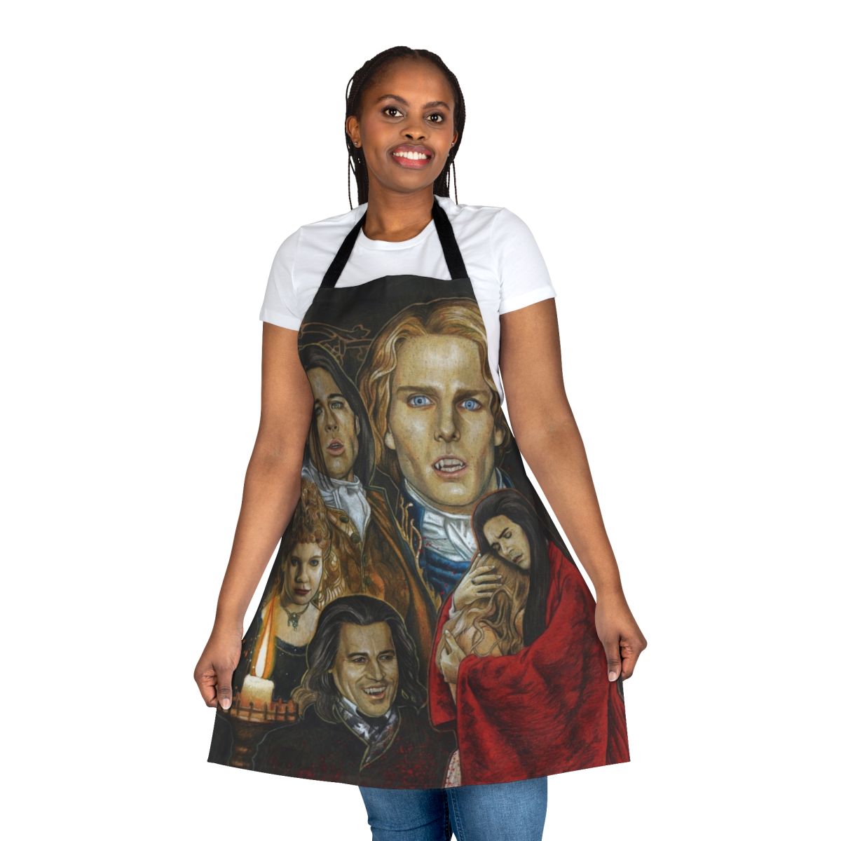 Apron featuring a stylized vampire design inspired by the movie "Interview with the Vampire"