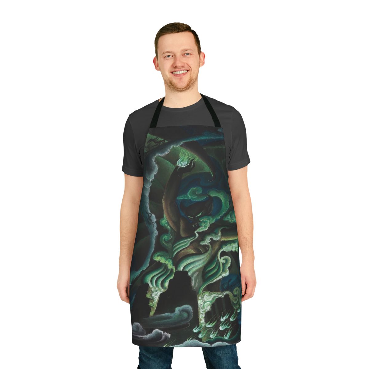 Chernabog, the demonic mountain spirit from Fantasia, featured on a high-quality apron.