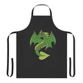 Green dragon themed apron with a cute, fantasy design