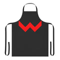 Apron featuring a stylized "W" design, inspired by classic comic book heroes