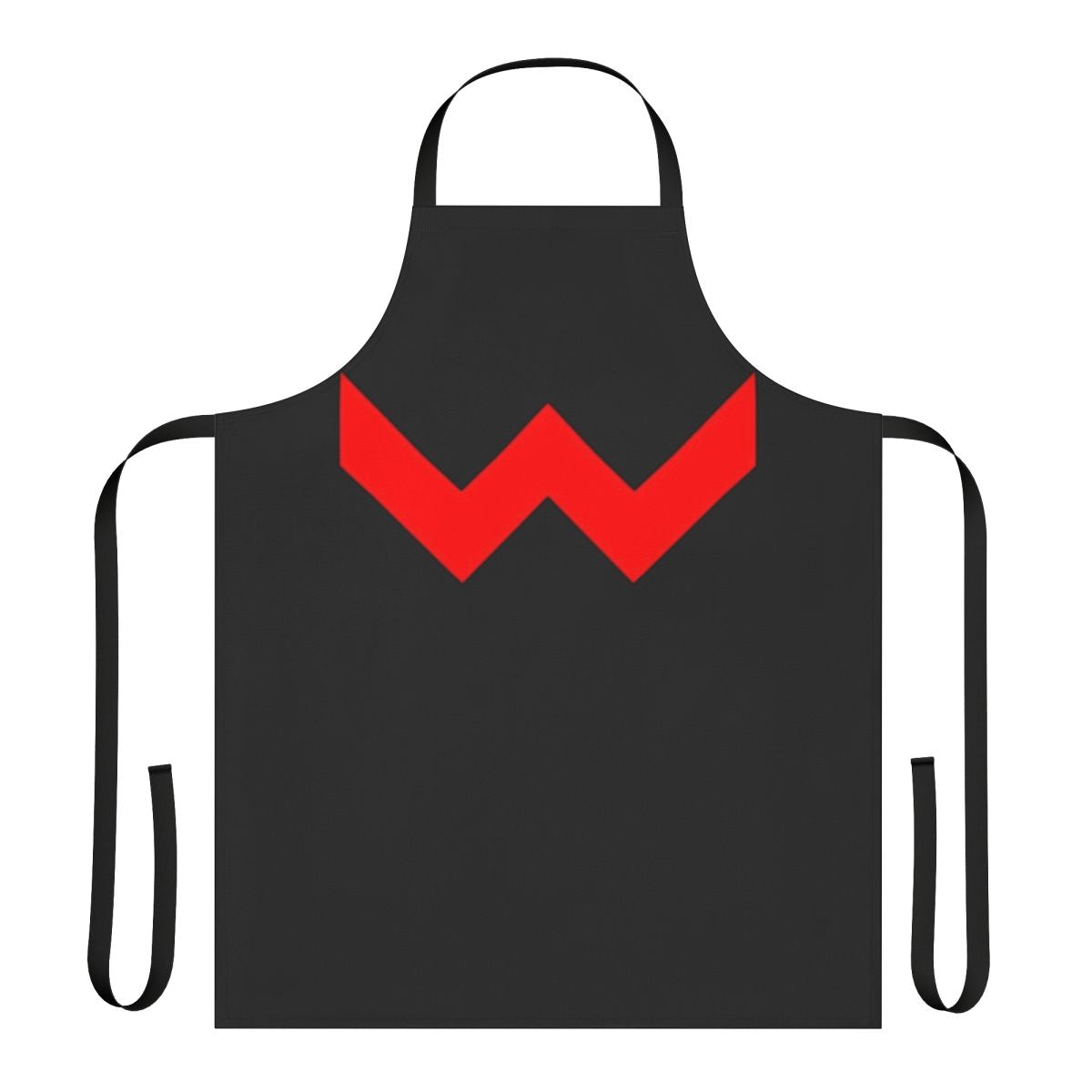 Apron featuring a stylized "W" design, inspired by classic comic book heroes