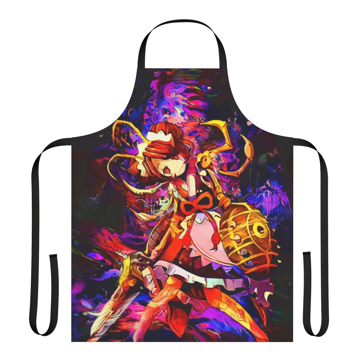 A fantasy-inspired maid apron with insect motifs, perfect for cosplay and dress-up