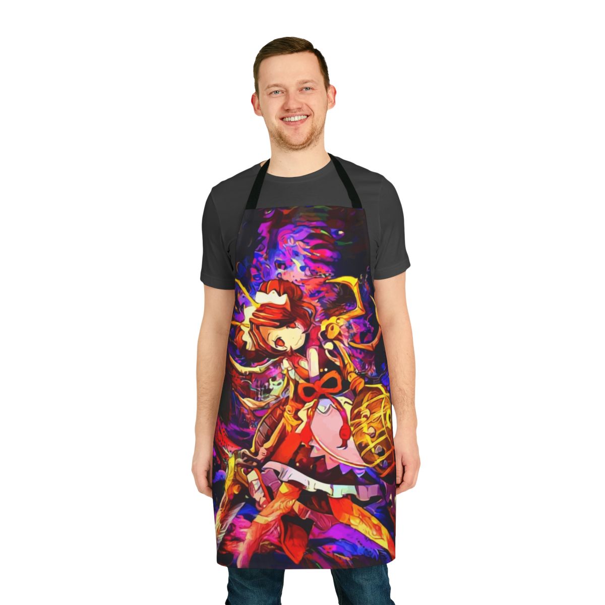 A fantasy-inspired maid apron with insect motifs, perfect for cosplay and dress-up