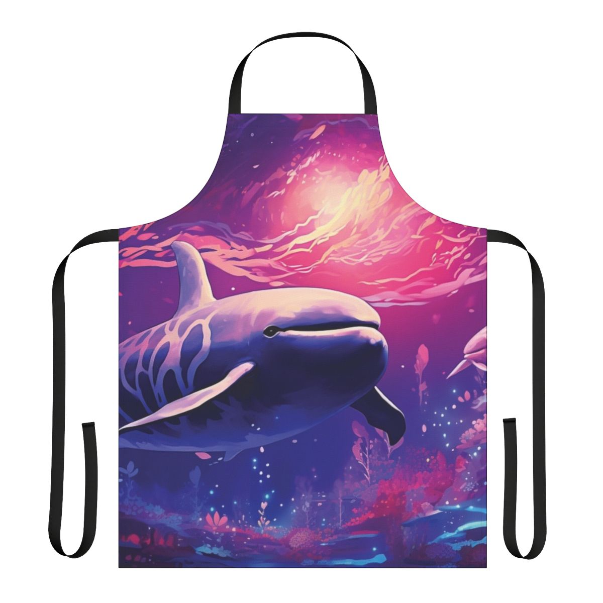 Apron featuring a whimsical design of legendary ocean animals by Brianm Art
