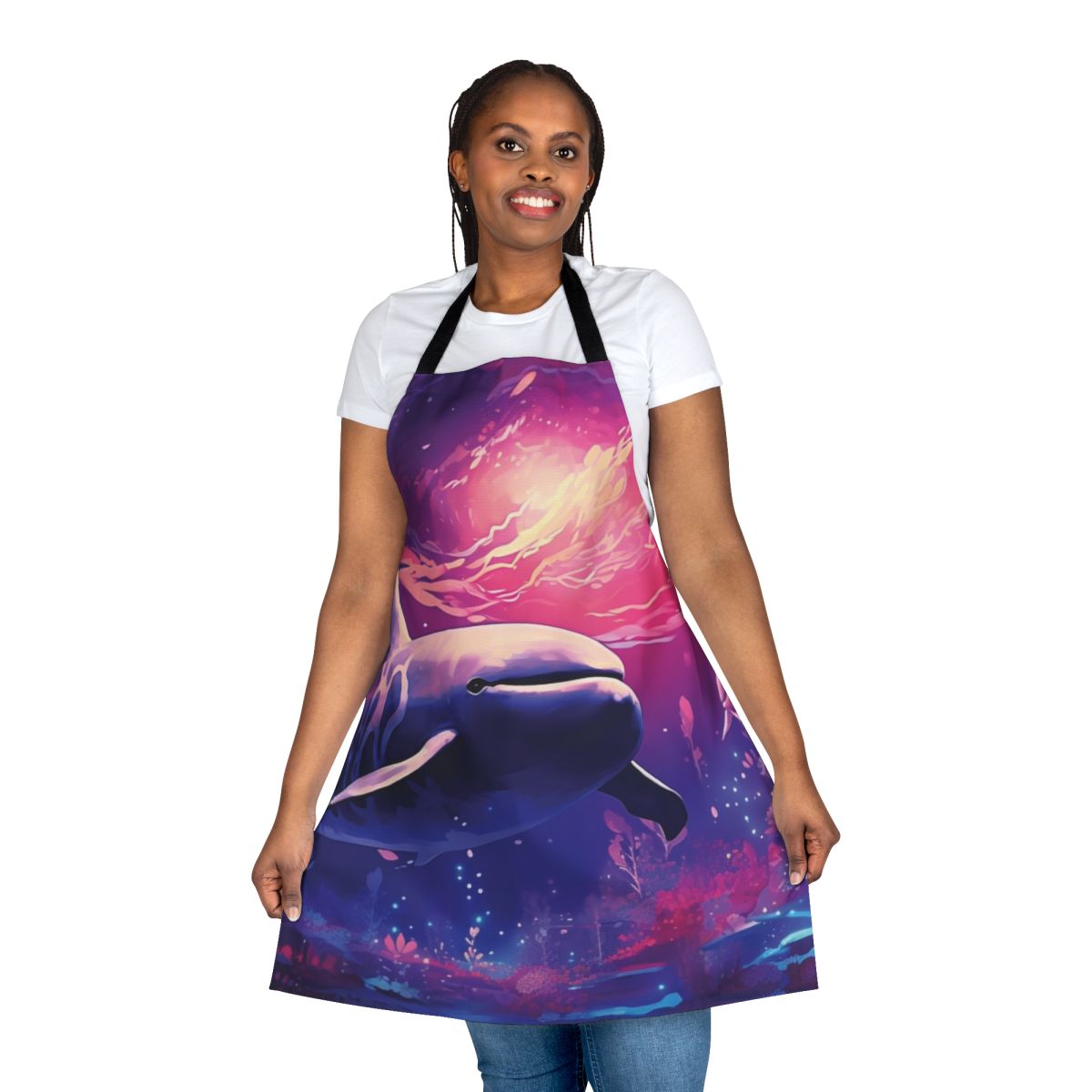 Apron featuring a whimsical design of legendary ocean animals by Brianm Art