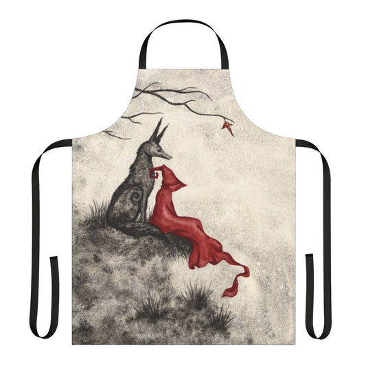 Last Leaf Apron featuring a fantasy art style design with woodland creatures and autumn leaves
