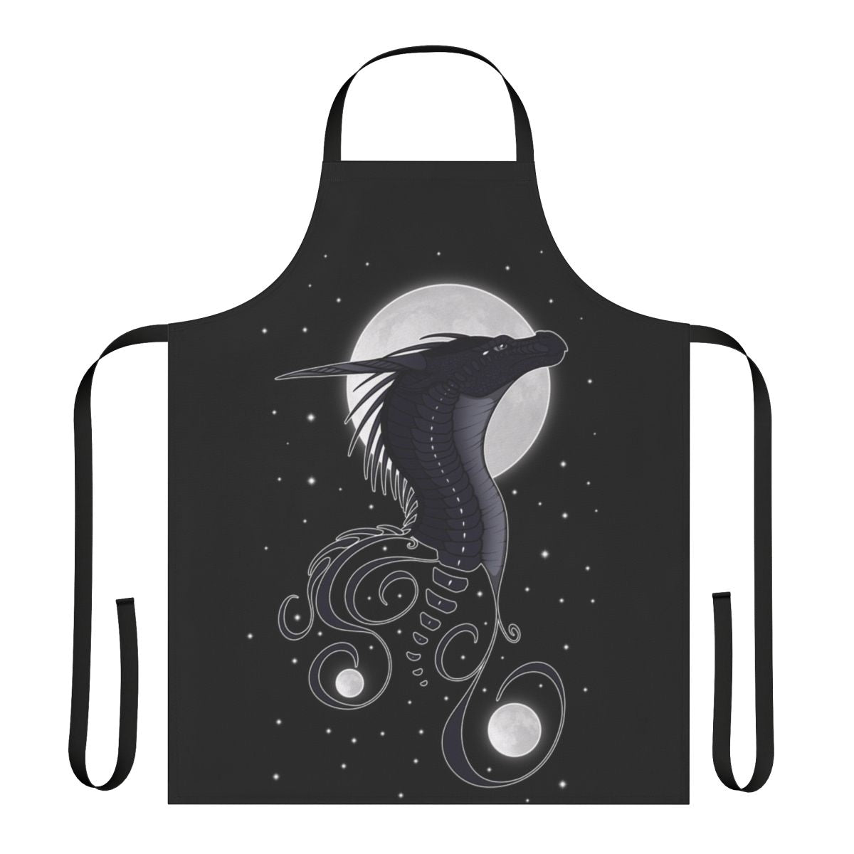 Nightwing and Icewing inspired fantasy dragon apron with wings and dark color scheme