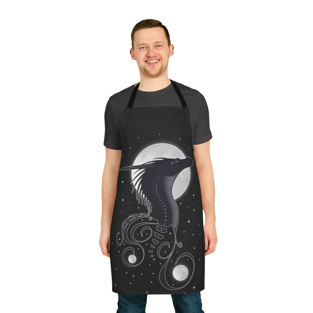 Nightwing and Icewing inspired fantasy dragon apron with wings and dark color scheme