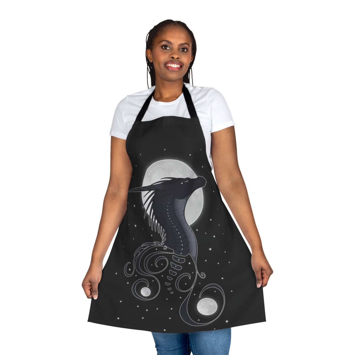 Nightwing and Icewing inspired fantasy dragon apron with wings and dark color scheme