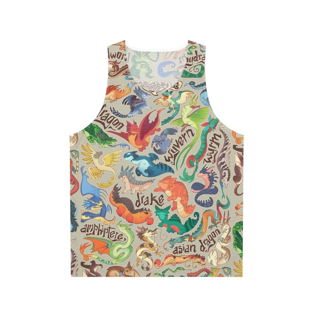 Fantasy dragon cartoon design unisex cute tank top