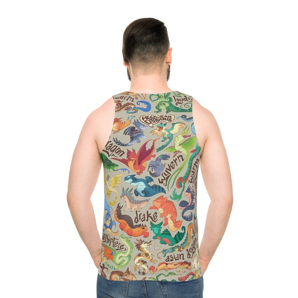 Fantasy dragon cartoon design unisex cute tank top