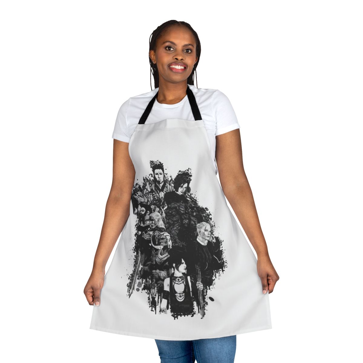 Dragon Age Origins inspired apron featuring characters from the game