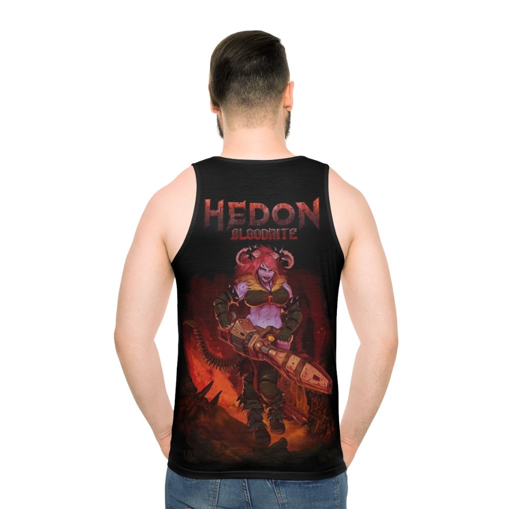Fantasy gaming character demon retro splash unisex tank top