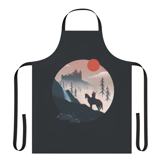Apron featuring a fantasy horseman design, inspired by The Witcher series.