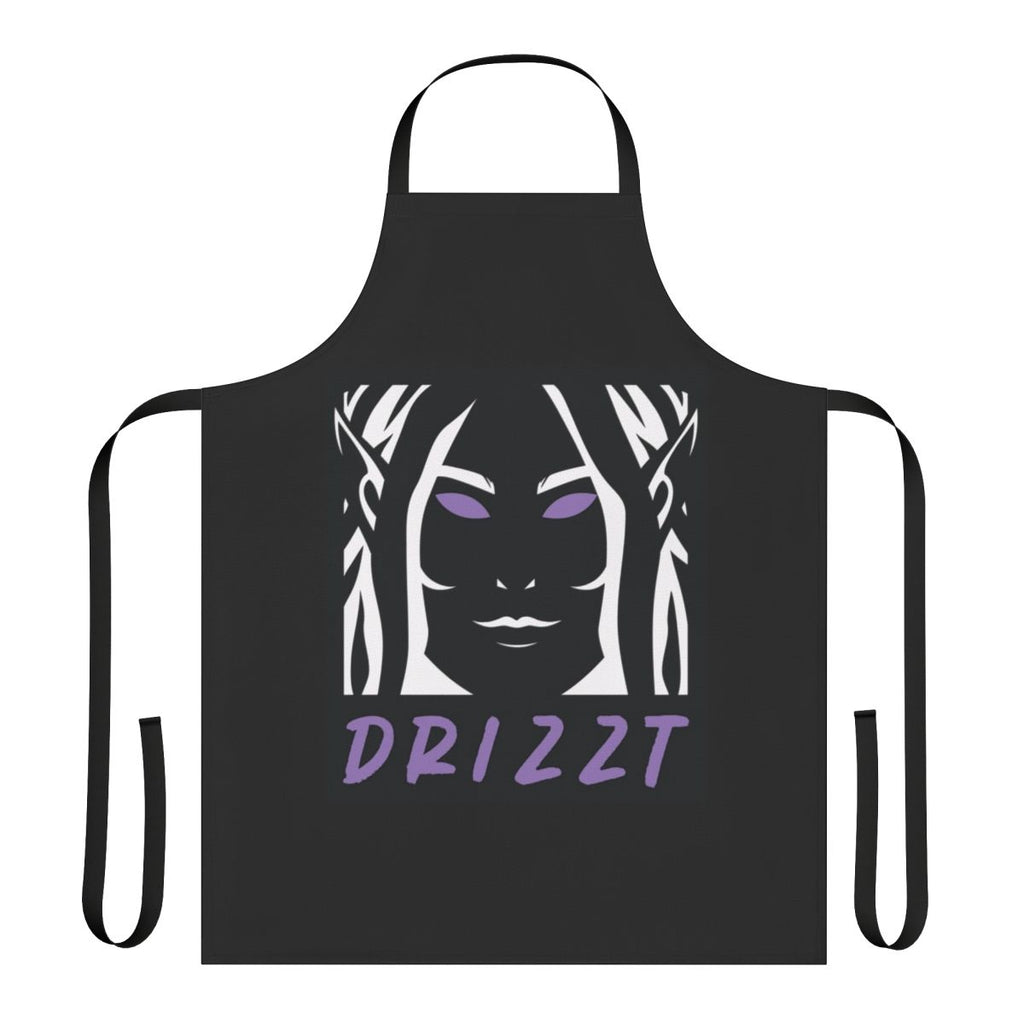 Apron featuring the iconic logo of Drizzt Dourden, the popular dark elf character from the Forgotten Realms fantasy series by R.A. Salvatore.