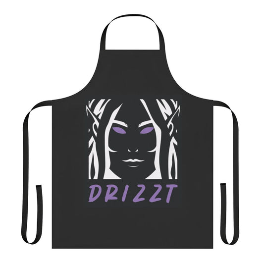 Apron featuring the iconic logo of Drizzt Dourden, the popular dark elf character from the Forgotten Realms fantasy series by R.A. Salvatore.